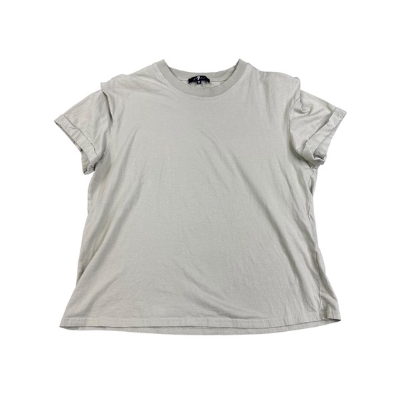 7 For All Mankind Womens XS Knit Top Tee T-Shirt Casual Khaki Brown - Picture 1 of 10